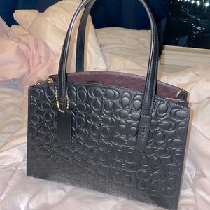 Coach Embossed Leather Satchel